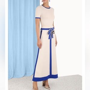 High Tide bow long skirt with matching crew neck top, size 0p, Zimmerman